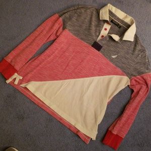 Nautica Rugby L/S Color Block Polo Shirt